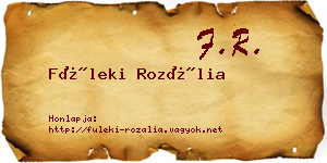 Füleki Rozália névjegykártya