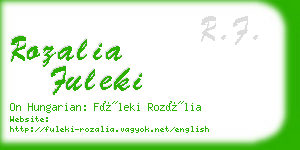 rozalia fuleki business card
