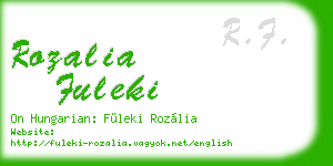 rozalia fuleki business card